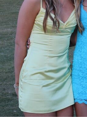 Beginning boutique yellow mini dress